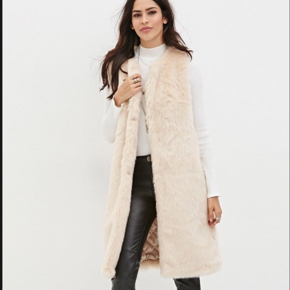 Knee Length Faux Fur Vest NWT